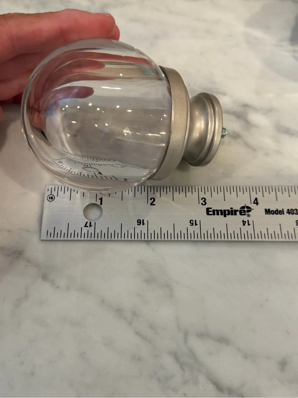 Set of 4 acrylic clear ball finials for curtain rods Amazon basics nickle glass